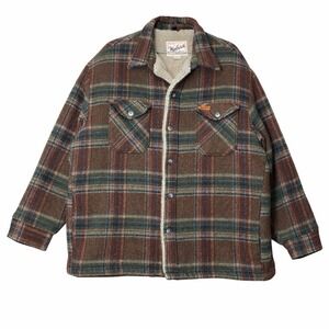 Vintage Woolrich Plaid Wool Blend Sherpa Lined Shirt Jacket Men's Medium Shacket